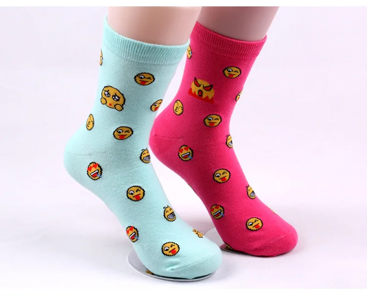 Free shipping qq emoj printing cartoon socks emoji women's socks