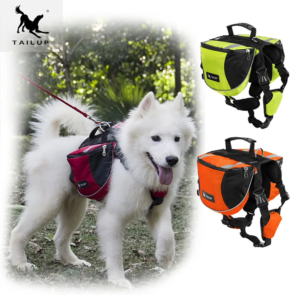 

TAILUP Pet Outdoor Backpack Large Capacity Dog Adjustable Saddle Bag Luxury Pet Harness Carrier For Traveling Hiking Camping