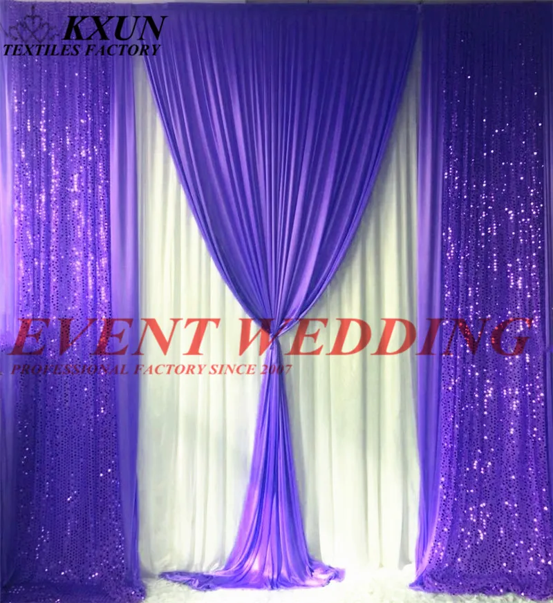 2 4m 3m 6m Long Ice Silk Wedding Backdrop Curtain Stage Background