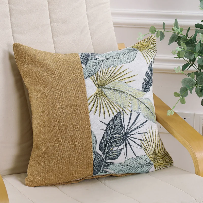 Роскошные Синели вышивка чехлы сращивания наволочка с листком для бархатная наволочка дома год Декоративные диванные подушки
