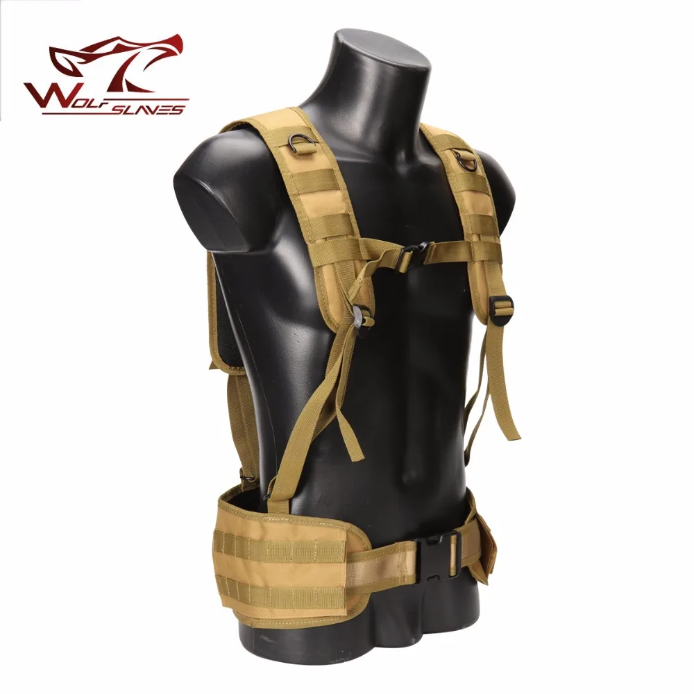 Molle Tactical Girdle Belt Set With Shoulder Strap Simple Vest