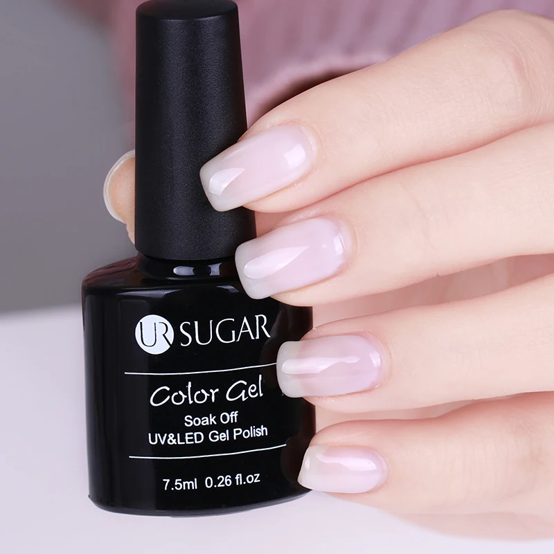  UR SUGAR 7.5ml Opal Jelly Gel White Clear Milky Protein Color Gel Polish Long Lasting Gel Nail Varn