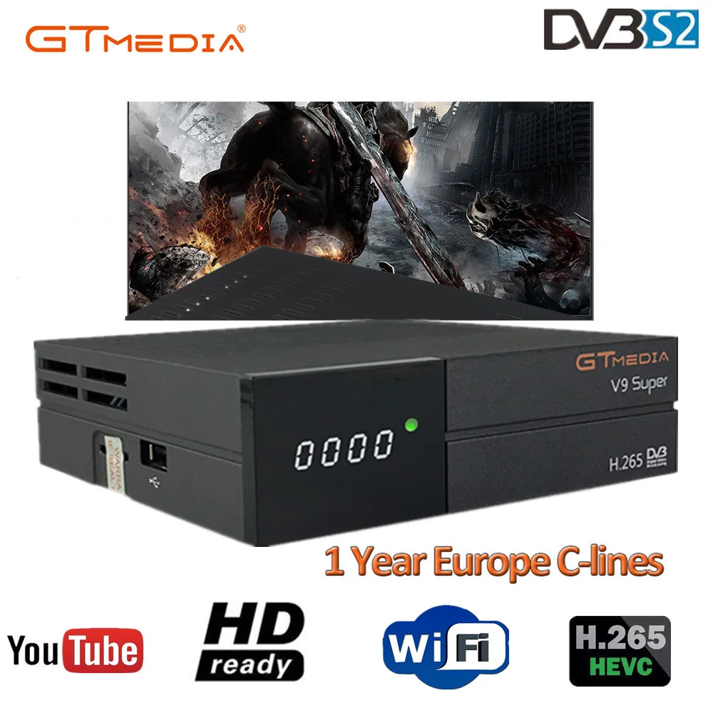 Горячая GTmedia V9 Супер Спутниковый ресивер freesat V9 супер DVB-S2 обновленный GTmedia V8 Nova с CCcam Cline для 1 года Испания CCCAM