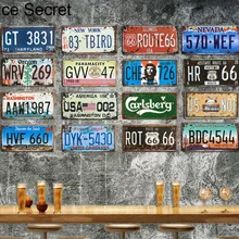 Автомобильные номерные знаки, металлическая пластина, винтажный домашний декор, жестяная вывеска, бар, паб, гараж, декоративные металлические пластины, США, металлическая вывеска