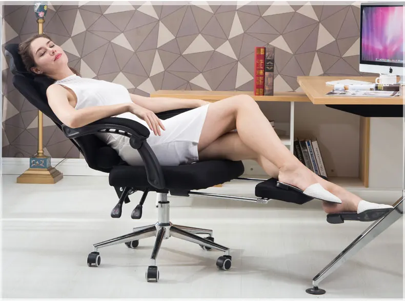 Высокое качество Сетчатое компьютерное кресло кружевное офисное кресло лежа и подъема персонала кресло с подставкой для ног