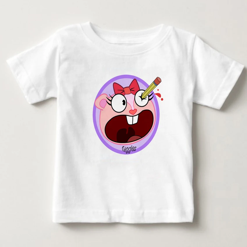 

children Happy Tree Friends HTF Giggles Pencil In The Eye Print Fashion Original Design Cotton Casual children Tshirt T shirt