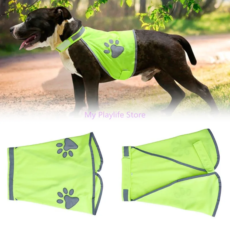 Pet Reflective Safety Vest Fluorescent Jacket Clothes Dog Puppy Outdoor