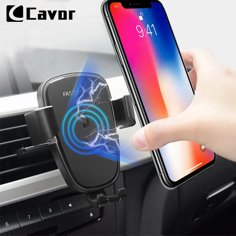 Car Mount Qi Wireless Fast Charger For iPhone XS MAX XR X 8  Fast Wireless Charging Car Phone Holder For Samsung Note 9 S8 S9