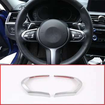 

For BMW M3 M4 M5 New 1 3 series X5M F10 F15 F16 X2 F48 F20 2018 Car ABS Chrome Steering Wheel Decoration Frame Cover Trim 2 Pcs