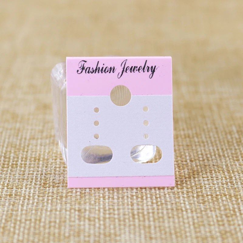 Wholesale 200pcs/lot 3x3.7cm Pink Pvc+paper Earring Card For Ear Studs
