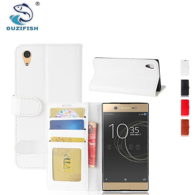 OUZifish флип чехол для телефона sony Xperia XA1 случае 5 0 дюймов кожаный крышка с карт