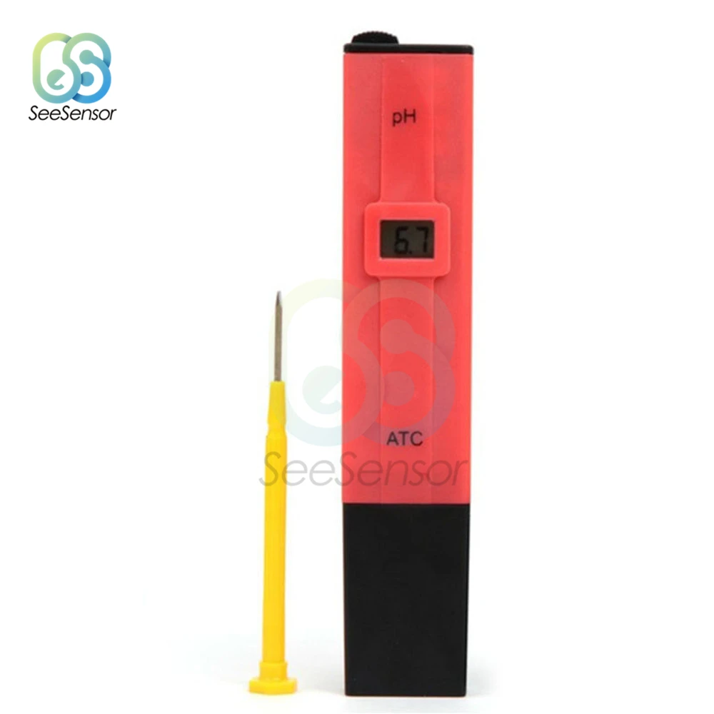 PH 0.1-14.00 Portable Digital PH Meter Tester Pen for Aquarium Pool Water Quality Lab PH Monitor with ATC