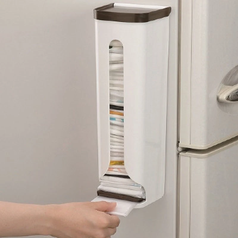 New Kitchen Organizer Portable Home Storage Racks Plastic Storage Box Wall Hanging Bathroom Garbage Bags Holders Racks