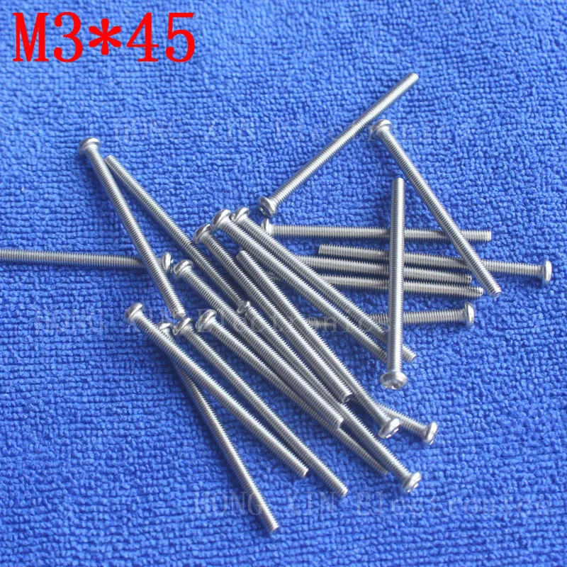 

M3*45 304 Screw Stainless Steel Screw 45mm Round Head Screws Phillips Crosshead Thread Bolt Brand new fastener tools 30pcs