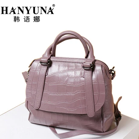 HANYUNA BRAND 2017 New Fashion Alligator Print Cow font b Leather b font Women font b