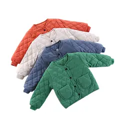 Детские зимние куртки, пуховая куртка для мальчиков и девочек, осенняя теплая куртка с капюшоном и длинными рукавами для маленьких