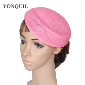 

16*19CM women Solid oval pink Base hat imitation Sinamay Fascinator Hat Handmade DIY Fascinator Bases material handwork 5psc/lot