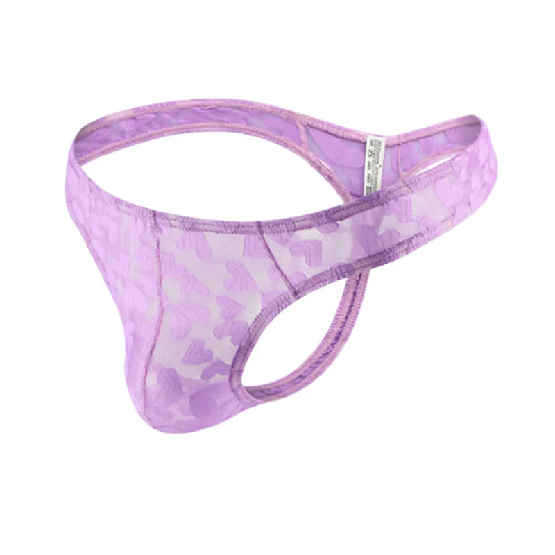 Men Underwear Briefs Cuecas Male Panties G String And Thongs Gay Mens Underwear Mesh Heart Sexy Breathable Male Underpants Penis