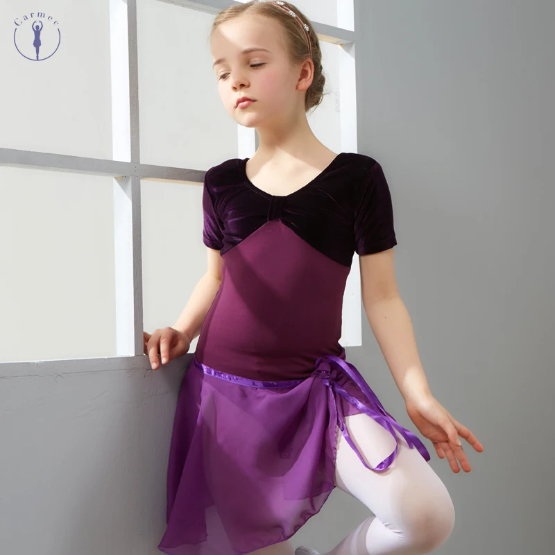 

Cotton and Spandex Ballet Dress Tutu Ballet for Girls Kids Children High Quality Short Sleeves Tulle Dance Gymnastics Leotard