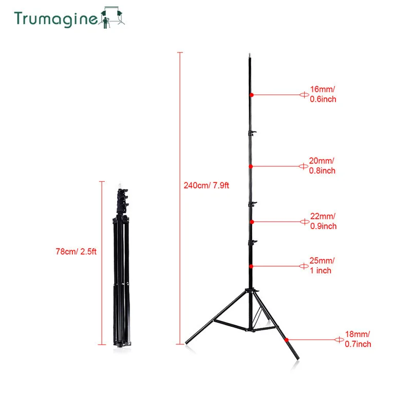 TRUMAGINE фотостудия 240 см/7.8Ft светильник лампа стенд Штатив для фотографии софтбокс Зонты отражатель светильник ing высокое качество