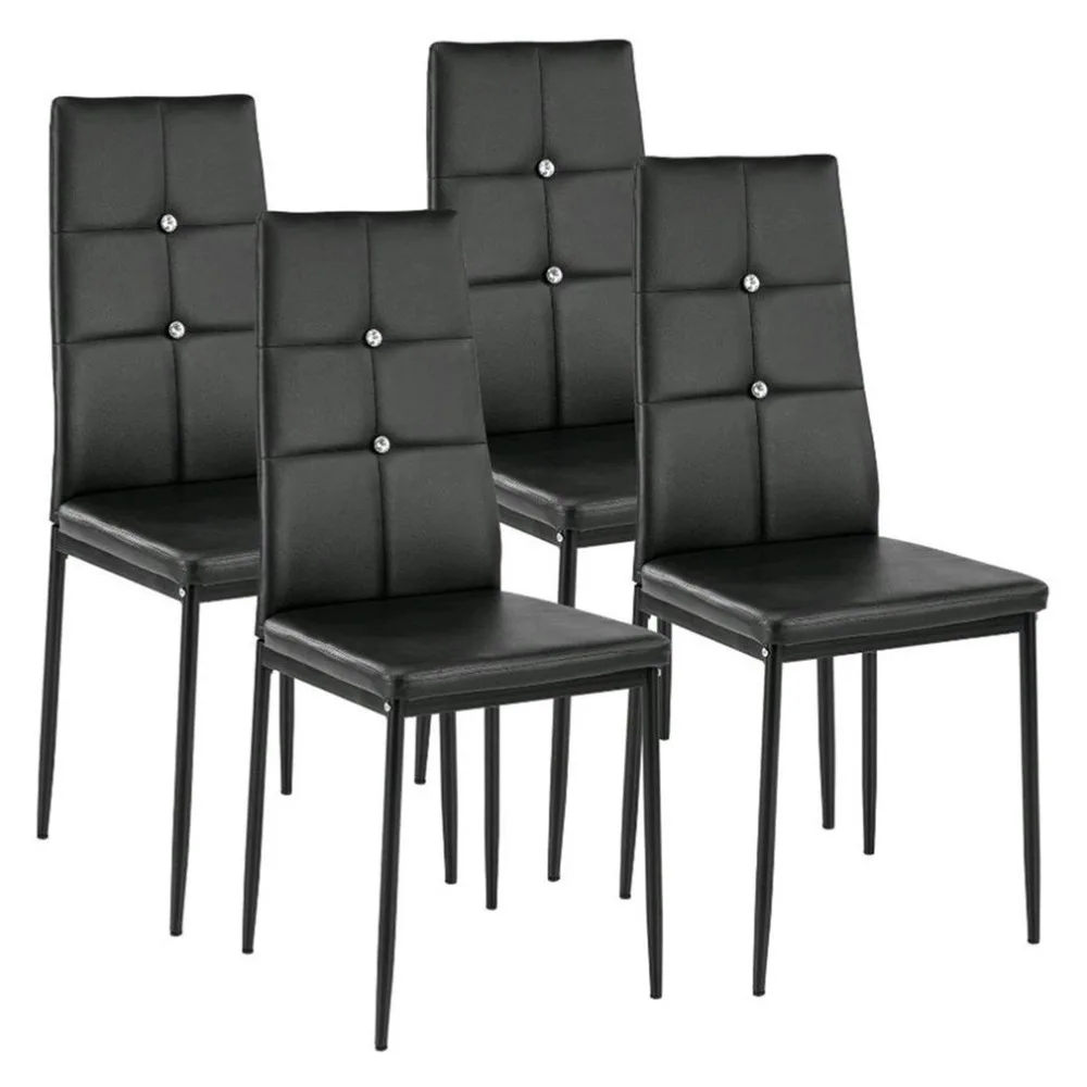 

4 PCS Dining Chairs High Back High Backrest Dining Room Chairs Kitchen Breakfast Seat Chair Home Ergonomic Decorative Furniture