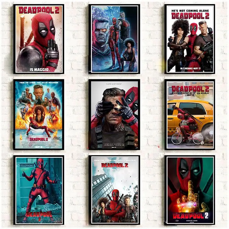 

Marvel Superhero Deadpool 2 White Poster Wall Art Painting For Bedroom Home decoracion