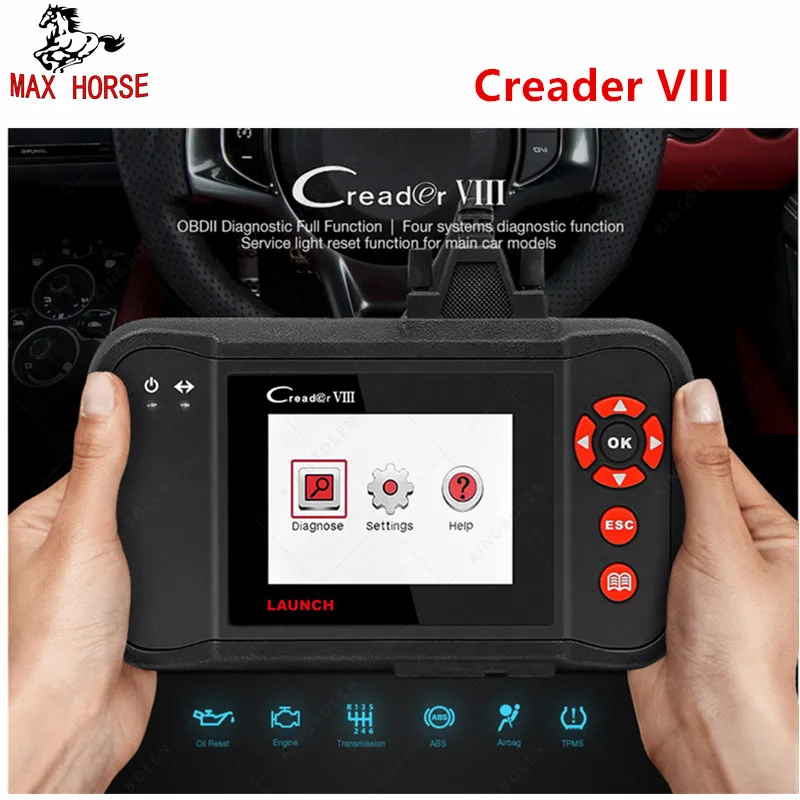 

LAUNCH X431 obd2 code reader Scanner Creader VIII 8 Auto diagnostic Tool for ENG/ABS/SRS/AT+Oil/EPB/SAS reset pk CRP129 NT614
