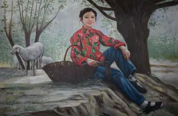 

100%Hand Painted Figure Oil Painting on Canvas Chinese Girl figures Canvas Painting Wall Art Picture Painting for Living Room