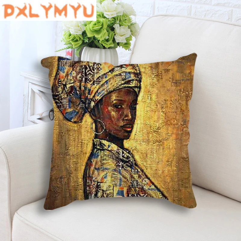 

African Paintings Printed Decorative Cushion Covers Africa Paintings Awesome African art Pillowcase For Sofa Seat Throw Pillow