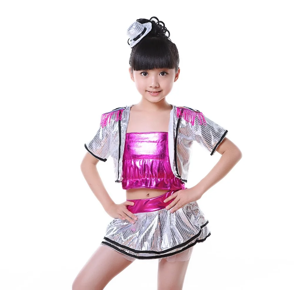 

2019 kids jazz dance costumes for kids sequin salsa hip hop dance costumes for girls contemporary dance costumes clothes for sal