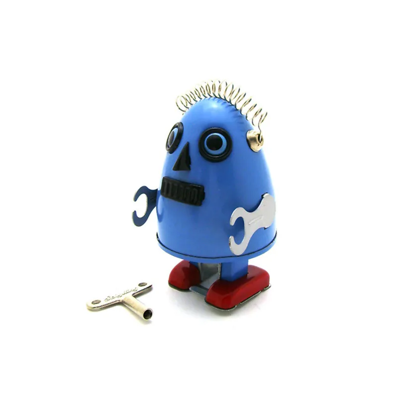 Винтаж ретро в форме яйца жестяной робот игрушка классический заводной механической ветра до жестяной Робот игрушка для взрослых детей