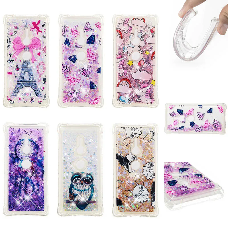 

Luxury Glitter Liquid Sand Quicksand Soft TPU Silicone Phone Cover Shell Coque Fundas Capa for Sony Xperia XZ2 XZ2 Compact Case
