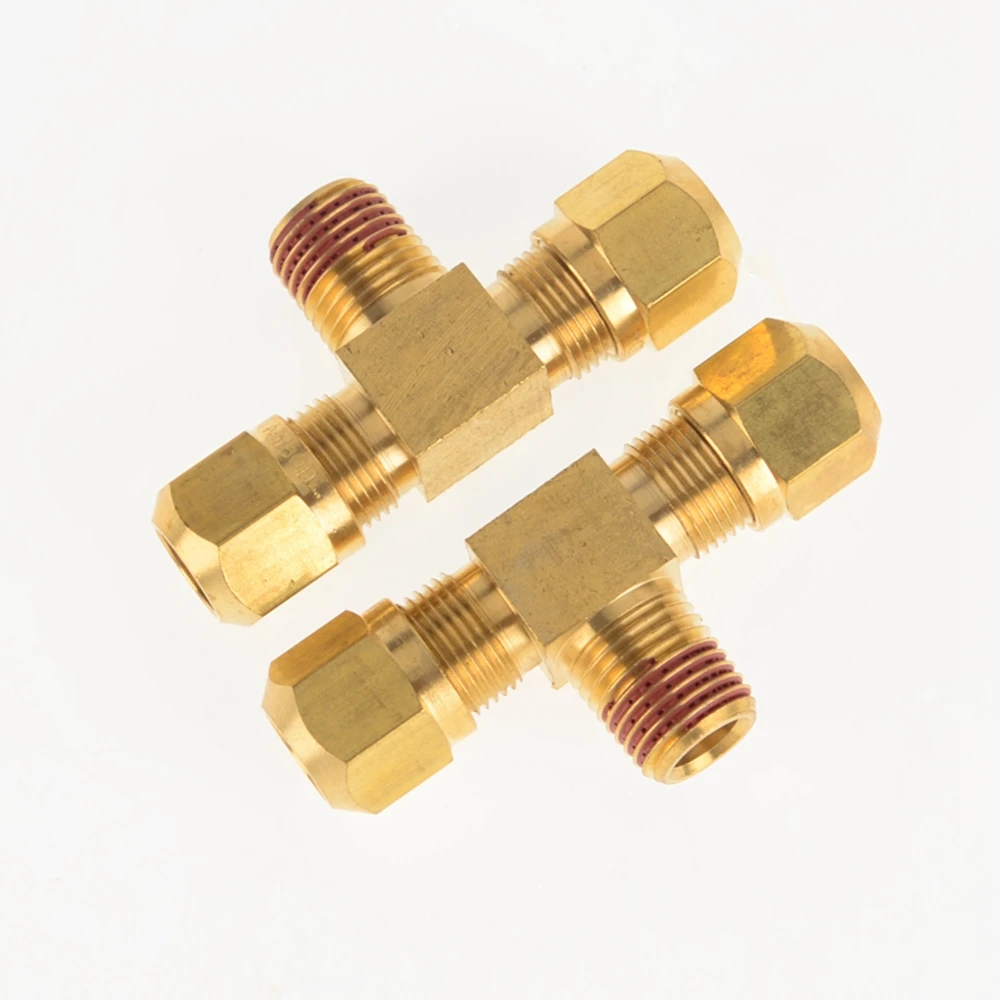 

2pcs Tube O.D 1/4" 3/8" 1/2" with Male NPT,DOT Air Brake Nylon Tubing Hose Pipe Fitting Male Branch Tee(Model:1472)