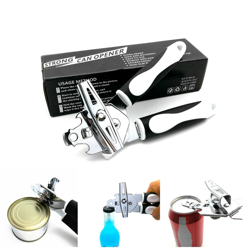 Multifunctional Can Opener Powerful Rubber Plastic Handle Beer Bottle