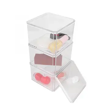 

3-layer Clear Acrylic Cotton Swabs Makeup Cotton Makeup Cosmetic Storage Box Makeup Cosmetic Storage Box