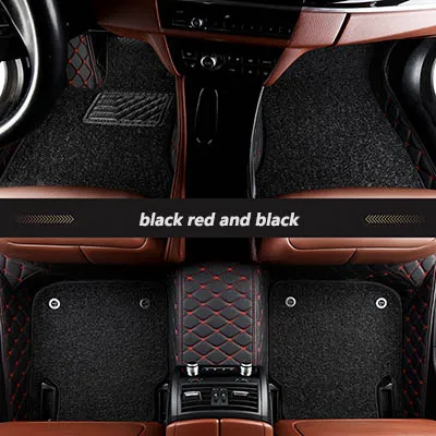 Kalaisike пользовательские автомобильные коврики для Volvo Все модели s60 s80 c30 s40 v40 v90 xc60 xc90 s90 xc70 v60 XC-классически авто аксессуары - Название цвета: black red and black