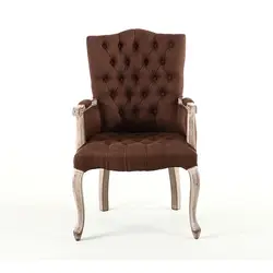Европейский стиль твердой древесины кресло Американский один кофе кресла дома ткань стол исследование обеденный стул