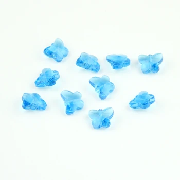 

2016 14mm 100-2000pcs Aquamarine New Crystal Butterfly Beads Cut&Faceted Crystal Glass Beads,Curtains Part,Free Shipping