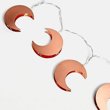 

1m 3m Rose gold moon light string warm white fairy string battery powered for indoor restaurant Ramadan Festival decoration