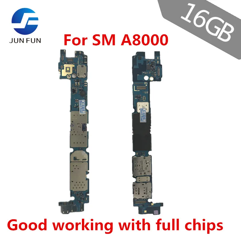 

JUN FUN 16GB Motherboard For Samsung Galaxy A8 A8000 Unlock Mainboard With Chips Android OS Logic Board