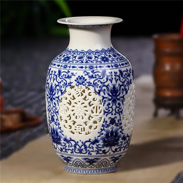 Антикварная керамическая ваза Цзиндэчжэнь, китайская ваза для пирсинга, свадебные подарки, предметы домашнего интерьера ручной работы - Цвет: 3