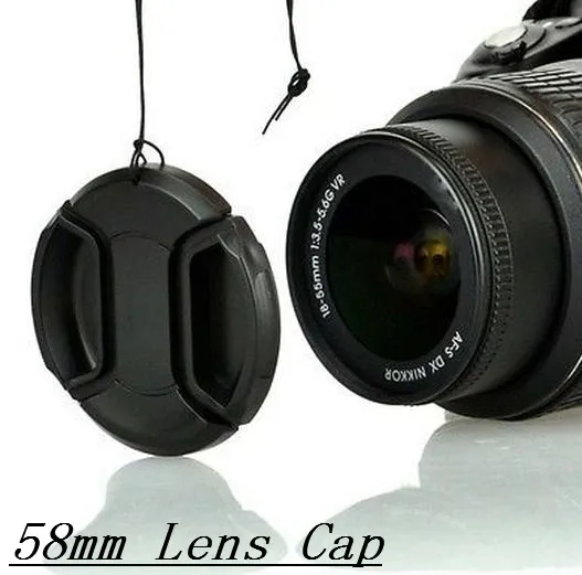 

Universal 58mm Center Pinch Snap-on Front Lens Cap Suitable for Nikon/for sony/for Canon/for Pentax Camera,With Anti-lost Rope