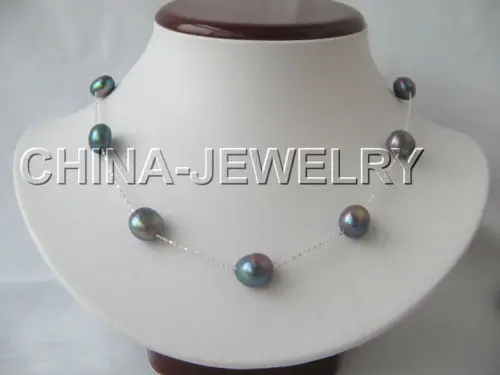 

Free shipping >>>>>18"925silver Chain 13mm black baroque freshwater pearl necklace
