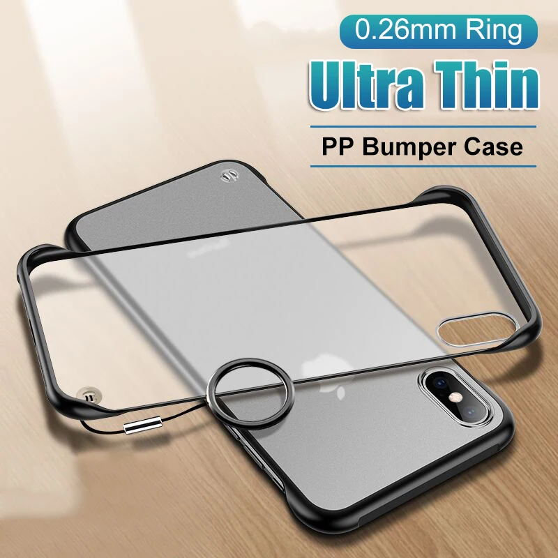 

0.26mm Ultra Thin PP Ring Case On The For IPhone XR XS Max X Shockproof Bumper Case For IPhone XS Max XR X Luxury Phone Cover