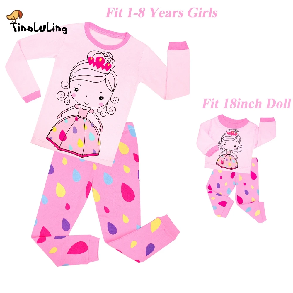 

TINOLULING baby girls doll princess pajamas set doll pajamas clothing for 18inch children sleepwear kids pyjamas pijamas clothes