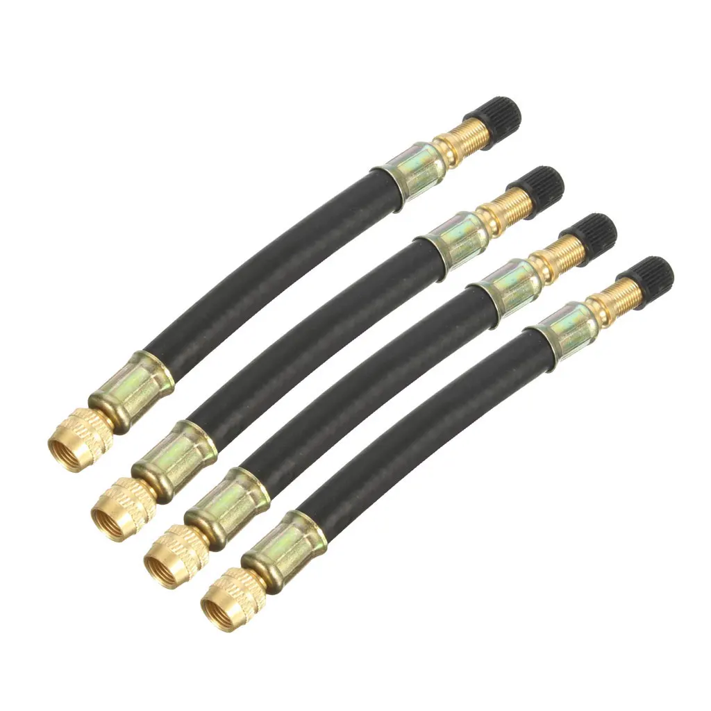 4x Tyre Valve Extension Dual Tire Wheel Truck Bus Transit Adaptor + Clamps Valve Extension