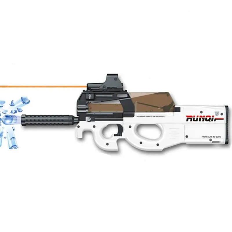 

P90 Electric white Toy Gun Paintball Live CS Assault Snip Soft Water Bullet Pistol with bulletsToys For Boy Weapons toy pistol