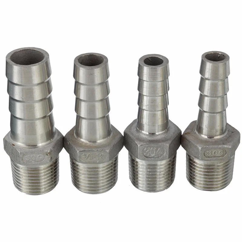 

Best price High Quality 3/8" Male Thread Pipe Pipes Fitting x Barb Hose Tail Connector Stainless Steel NPT Household Tools