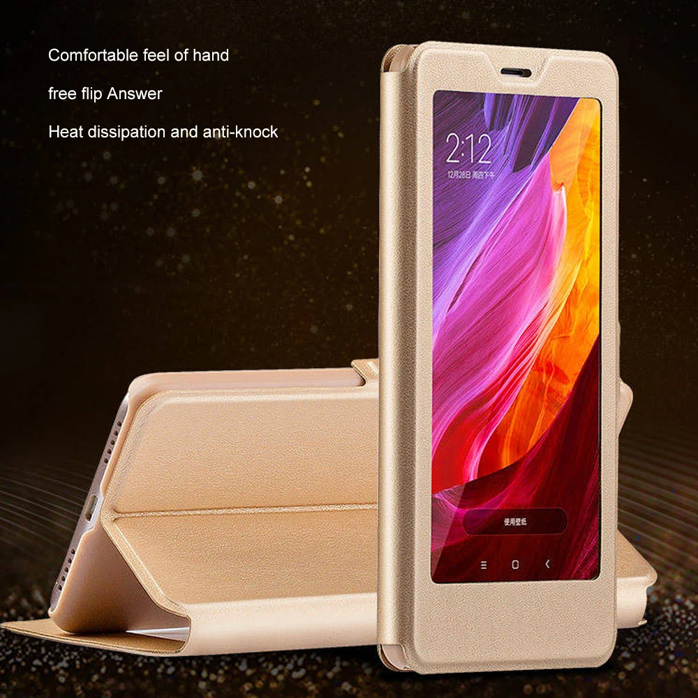 OLLIVAN For Xiaomi Redmi 6 Pro Case Cover For Xiaomi Redmi 6A Leather Flip Case View Window Book Cover For Xiaomi Redmi 6 Stand  (15)