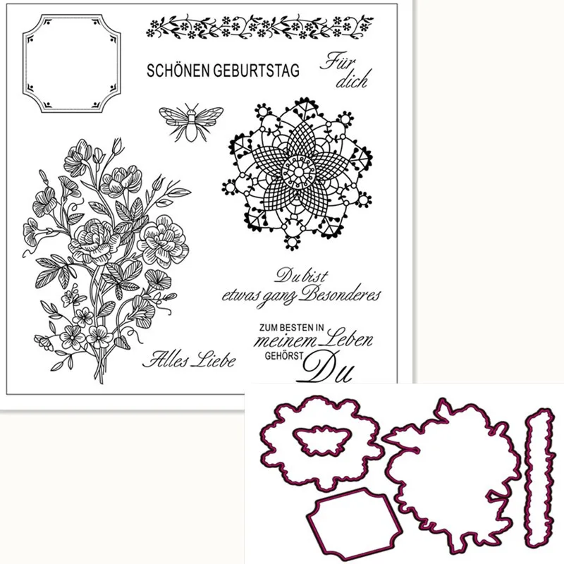 

German flowers Exquisite transparent silicone rubber stamps/handmade Christmas album for children decorative production